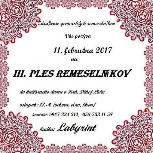 III. Ples remeselníkov